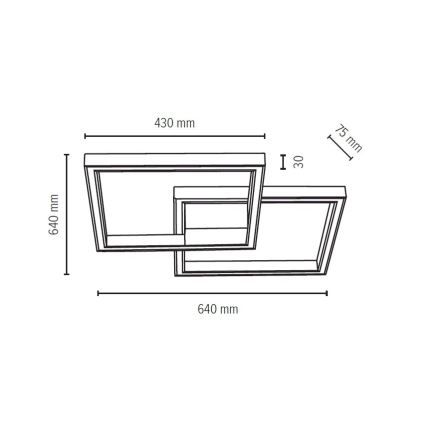 LED Plafondlamp dimbaar RAMME LED/48W/230V + AB mat eiken - FSC-gecertificeerd