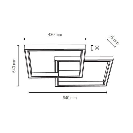 LED Plafondlamp RAMME LED/48W/230V mat eiken - FSC-gecertificeerd