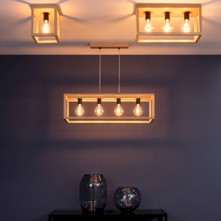 Plafondlamp KAGO 1xE27/60W/230V mat eiken - FSC-gecertificeerd