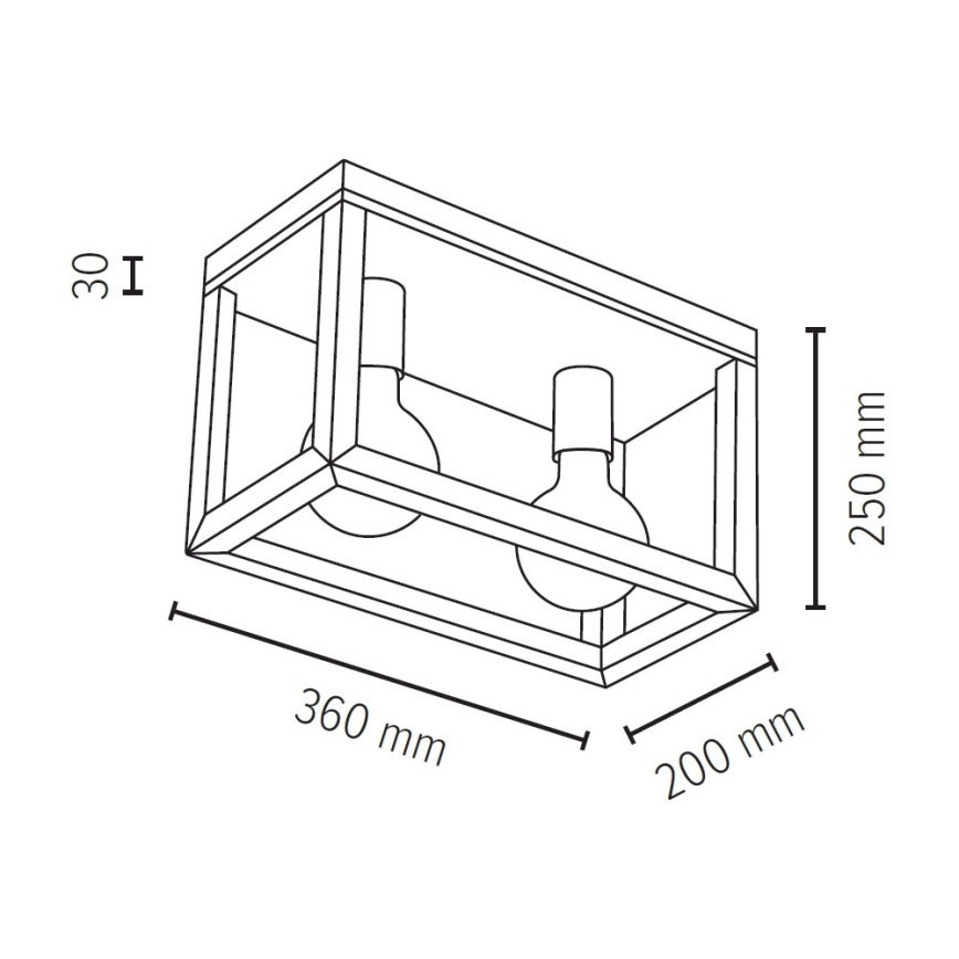Plafonnier KAGO 2xE27/60W/230V chêne mat