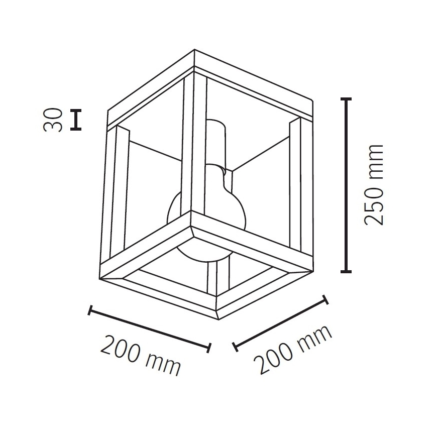 Plafonnier KAGO 1xE27/60W/230V chêne mat - certifié FSC