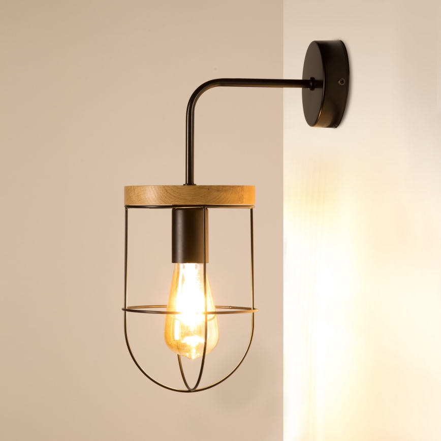 Wandlamp NETUNO 1xE27/25W/230V eiken