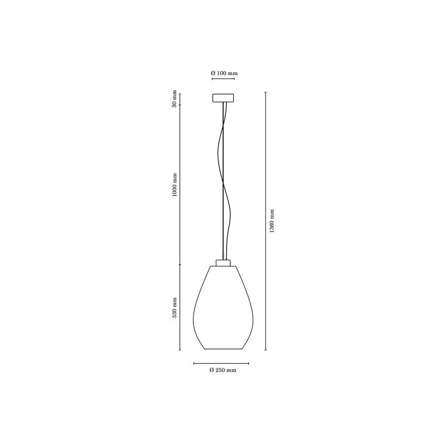 Suspension filaire PIRO 1xE27/60W/230V hêtre - certifié FSC