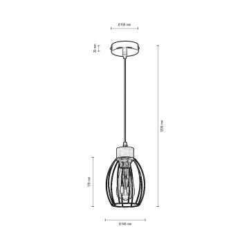 Hanglamp aan een koord GUNNAR 1xE27/60W/230V eiken - FSC-gecertificeerd