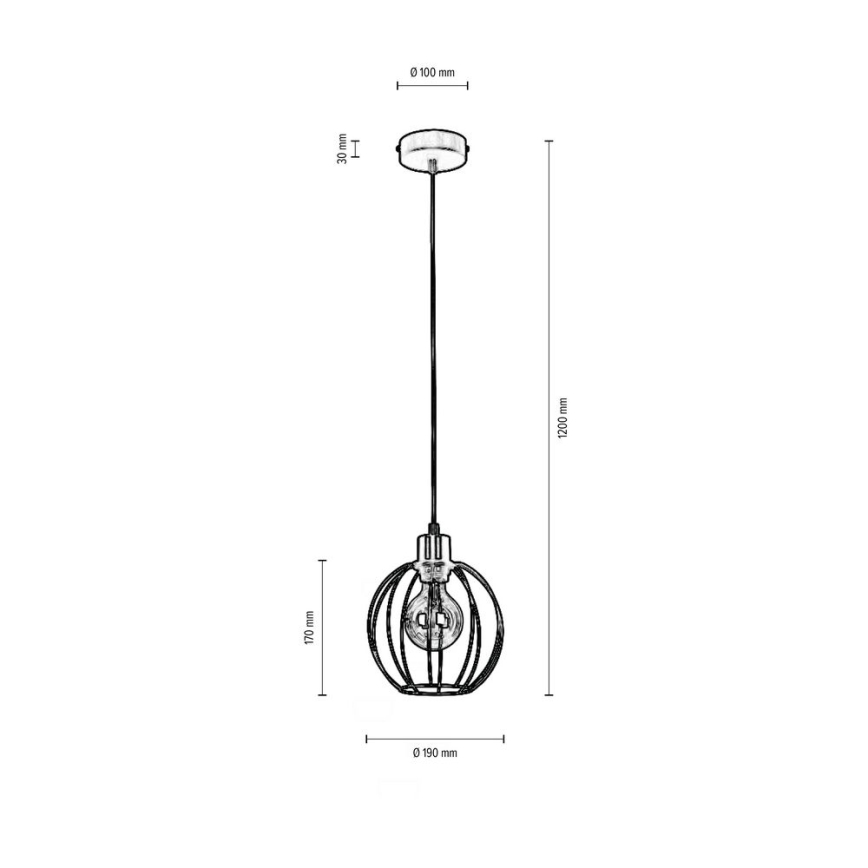Hanglamp aan een koord BERIS 1xE27/60W/230V - FSC-gecertificeerd