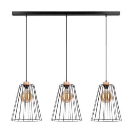 Hanglamp aan kabel ORAZIO 3xE27/60W/230V dennenhout