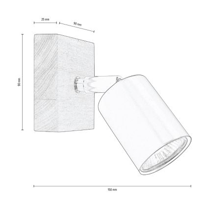 Wandspot MANARA 1xGU10/5W/230V grenen - FSC-gecertificeerd