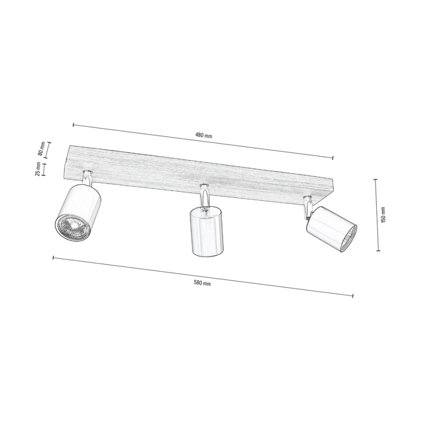 Spot de plafond MANARA  3xGU10/5W/230V pin - certifié FSC