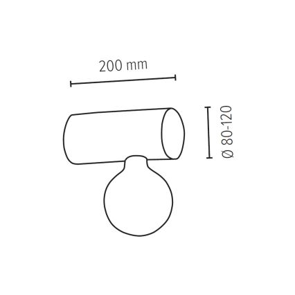 Applique murale TRABO 1xE27/25W/230V pin - certifié FSC