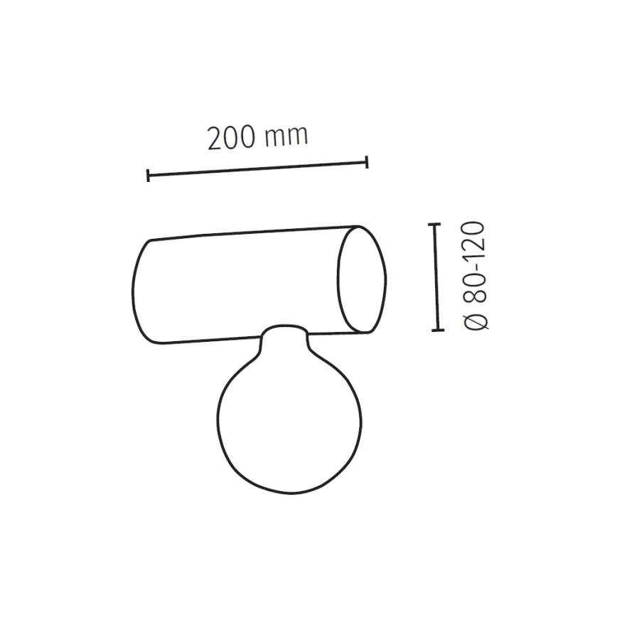 Applique murale TRABO 1xE27/25W/230V pin - certifié FSC