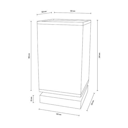 Tafellamp FIRE 1xE27/25W/230V grenen/zwart - FSC-gecertificeerd