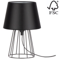 Spot-Light - Lampe de table MANGOO 1xE27/40W/230V noire - certifié FSC