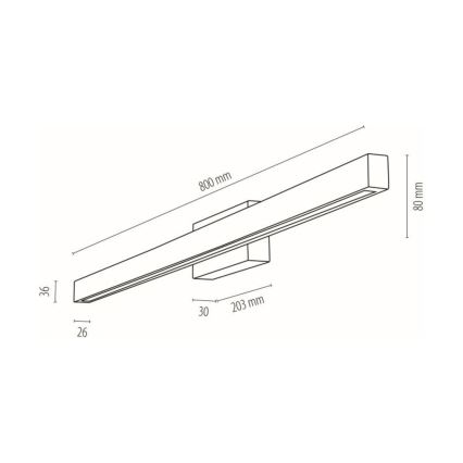 LED Badkamer wandlamp AQUAVIVA LED/12W/230V 80 cm IP44 eiken