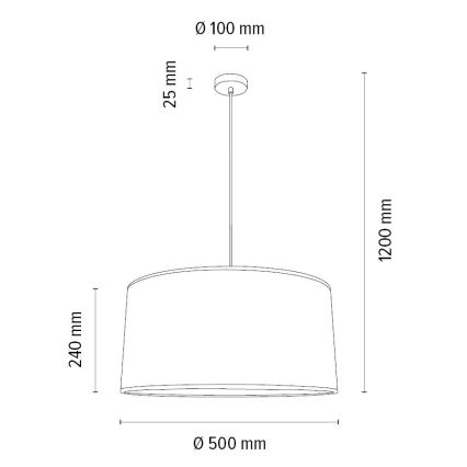 Suspension filaire BENITA 1xE27/40W/230V chêne – FSC certifié