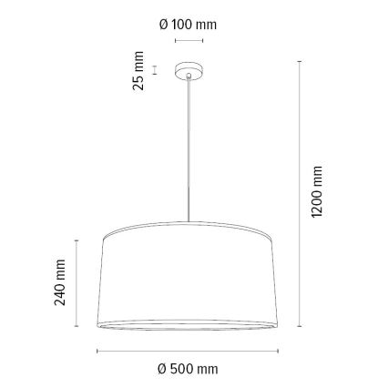 Suspension filaire BENITA 1xE27/40W/230V blanc/chêne – FSC certifié