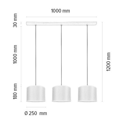 Suspension filaire BENITA 3xE27/40W/230V marron/chêne – FSC certifié