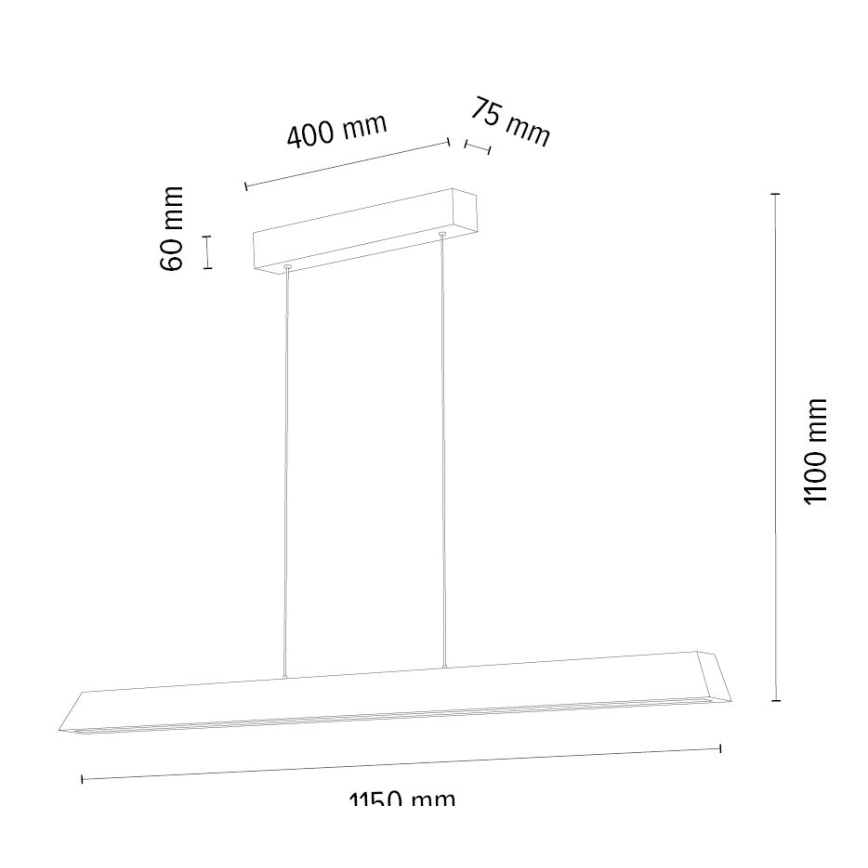 Suspension filaire à intensité variable LED DEROTT 3xLED/14W/230V chêne – certifié FSC