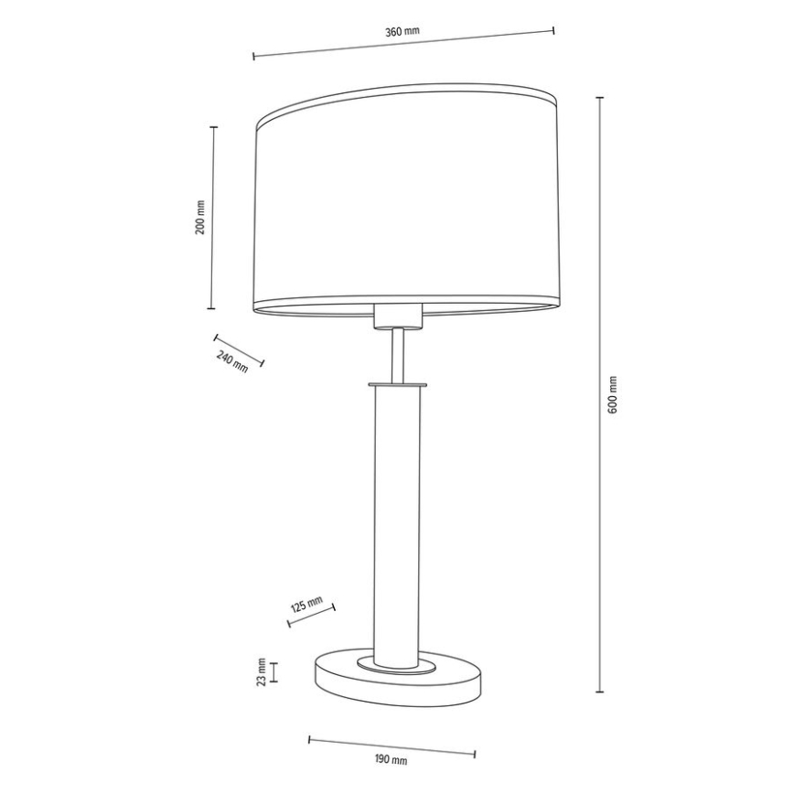 Lampe de table MERCEDES 1xE27/40W/230V 60 cm crème/chêne – FSC certifié