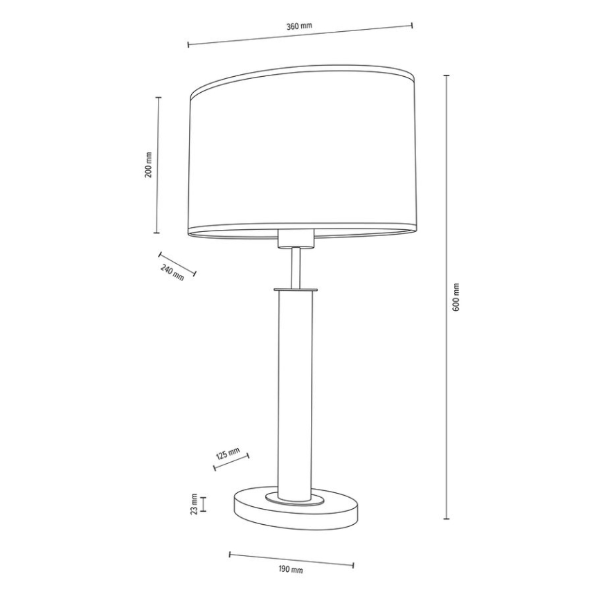 Lampe de table MERCEDES 1xE27/40W/230V 60 cm blanc/chêne – FSC certifié