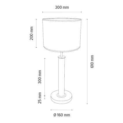 Lampe de table BENITA 1xE27/60W/230V 61 cm blanc/chêne – FSC certifié