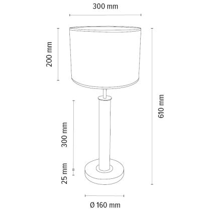 Lampe de table BENITA 1xE27/60W/230V 61 cm chêne – FSC certifié