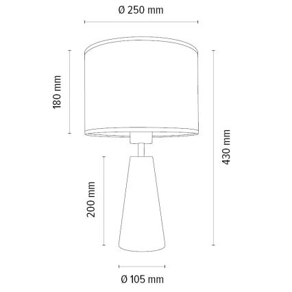 Lampe de table MERCEDES 1xE27/40W/230V d. 43 cm crème/chêne – FSC certifié