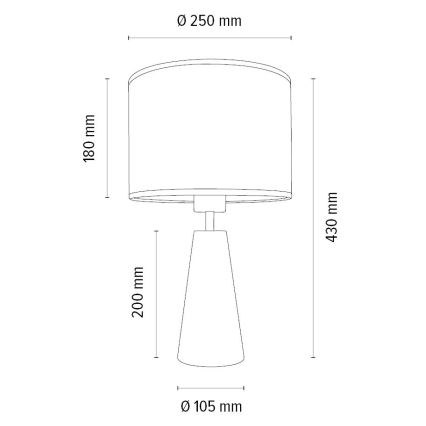 Lampe de table MERCEDES 1xE27/40W/230V d. 43 cm marron/chêne – FSC certifié