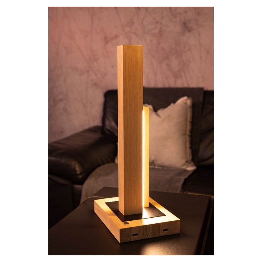 Lampe de table LED à intensité variable SOHO BLACK LED/10W/230V 45 cm chêne – FSC certifié