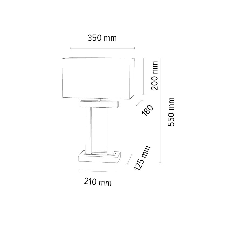 Lampe de table LED à intensité variable HAKON 1xE27/40W+ 2xLED/7,5W/230V 55 cm chêne – FSC certifié