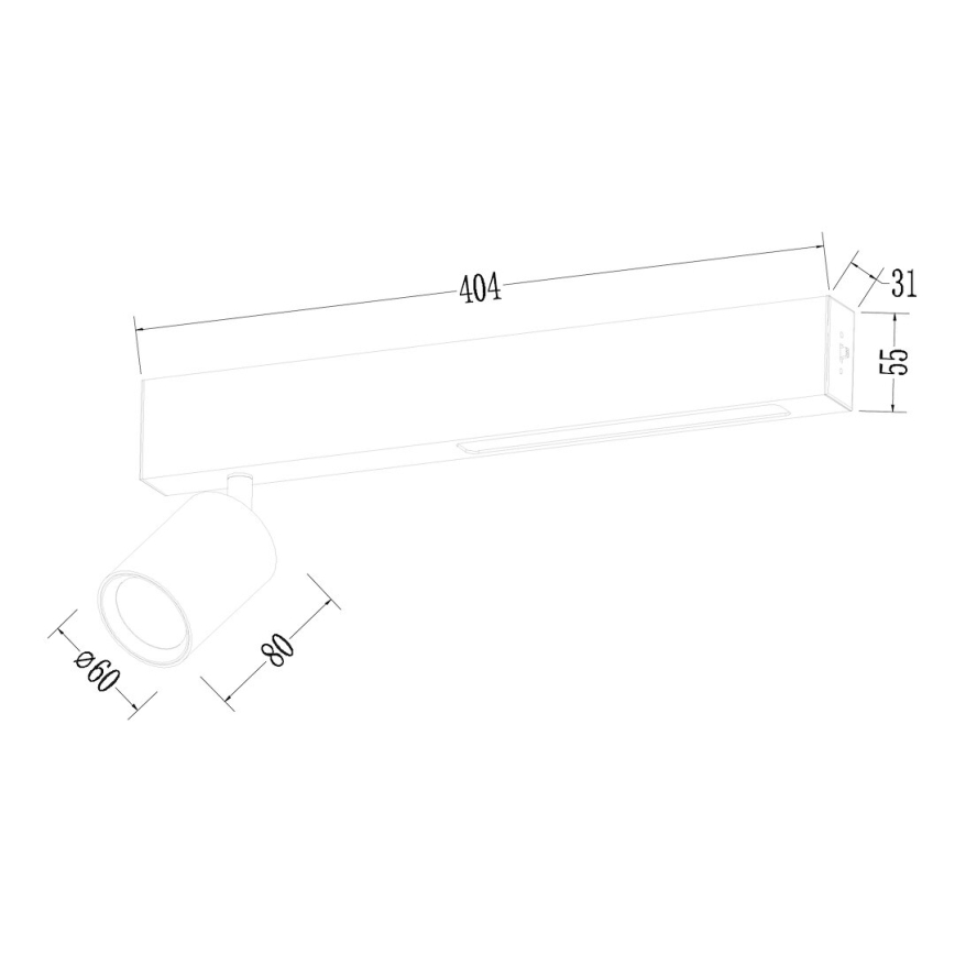 Spot MAGNET LED/5W/230V + 2xGU10/60W 3000/4000K noir