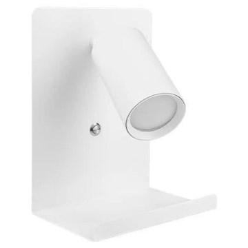 Spot mural avec étagère et USB chargeur 1xGU10/35W/230V blanc
