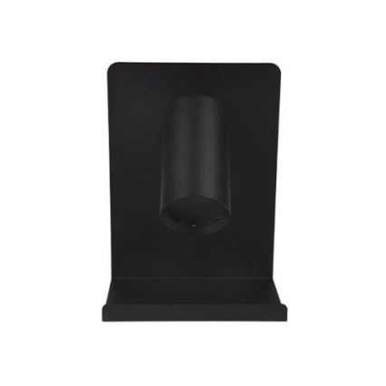 Spot mural avec étagère et USB chargeur 1xGU10/35W/230V noir