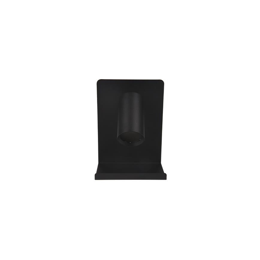 Spot mural avec étagère et USB chargeur 1xGU10/35W/230V noir