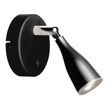 Spot mural avec un interrupteur LED/4,5W/230V 3000K noir