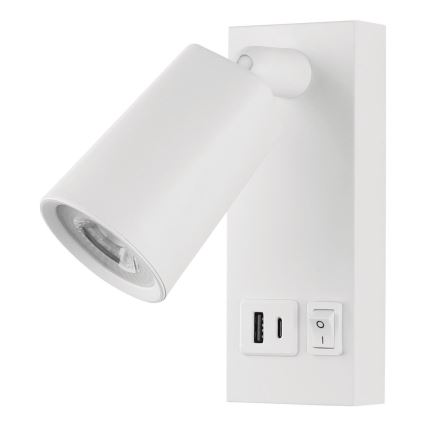 Spot mural avec USB CHARGE LED/5W/230V blanc