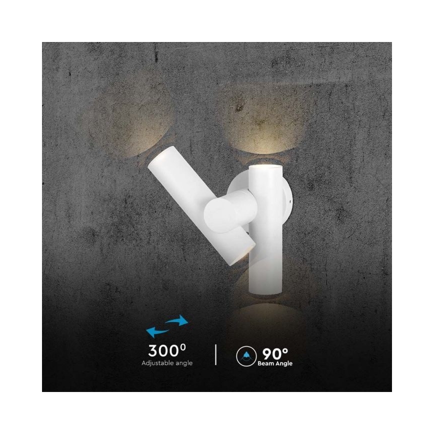 Spot mural flexible extérieur 2xLED/3W/230V 3000K IP44 blanc