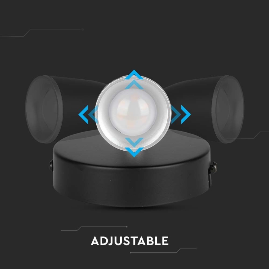 Spot mural LED/4,5W/230V 4000K noir