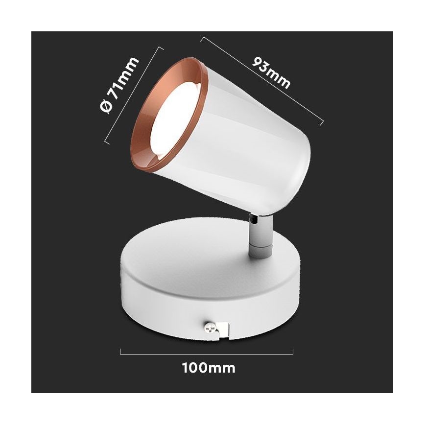 Spot mural LED/5W/230V 3000K blanc