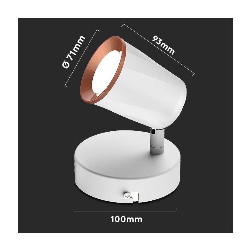 Spot mural LED/5W/230V 4000K blanc