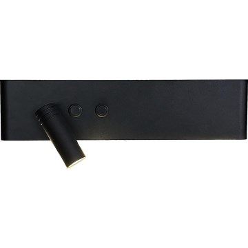 Spot mural LED RESORT LED/10W/230V + LED/3W, noir, gauche