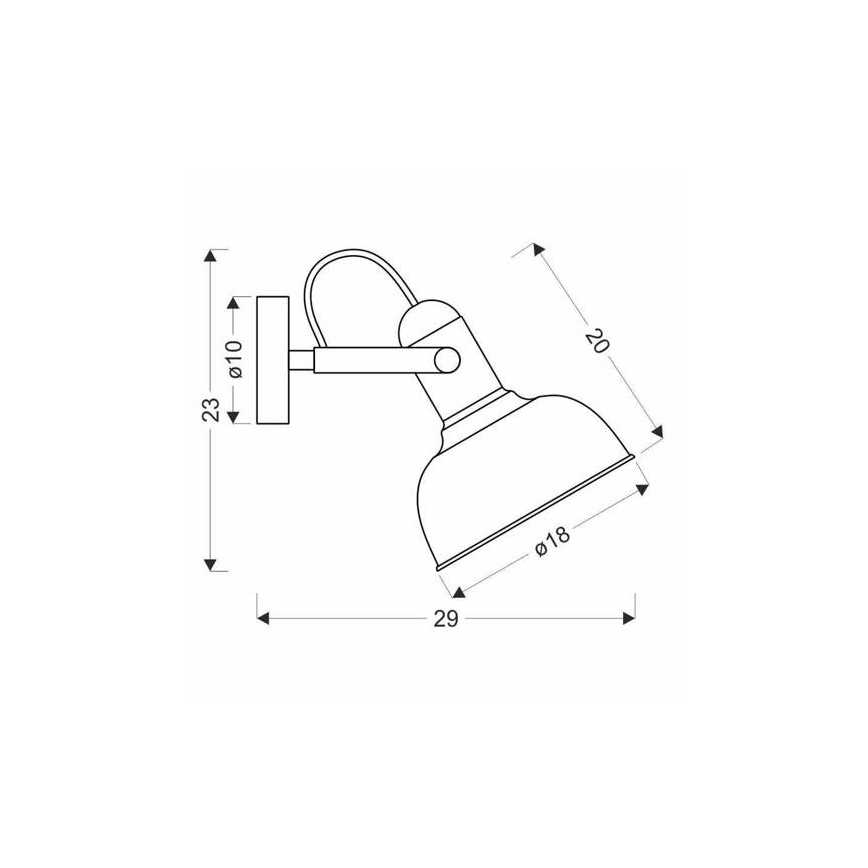 Spot mural RENO 1xE27/40W/230V noir