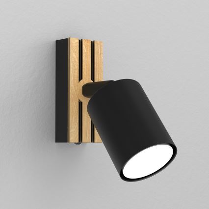 Spot mural TERRA 1xGU10/8W/230V noir/chêne