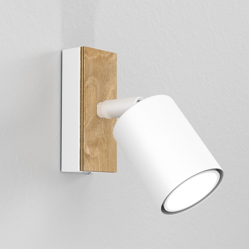Spot mural TULON 1xGU10/8W/230V blanc/chêne