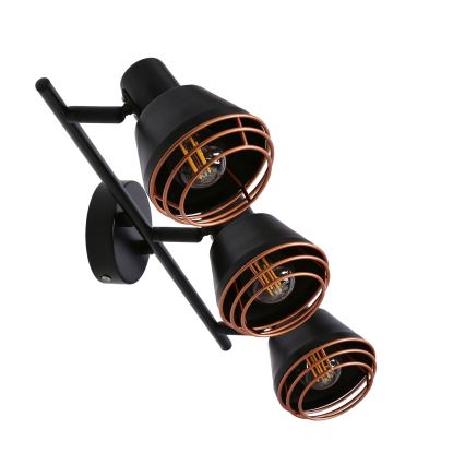 Spot NERIA 3xE14/40W/230V noir/cuivre
