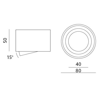 Spot OH36S 35W/230V 5 cm blanc