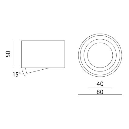 Spot OH36S 35W/230V 5 cm zwart