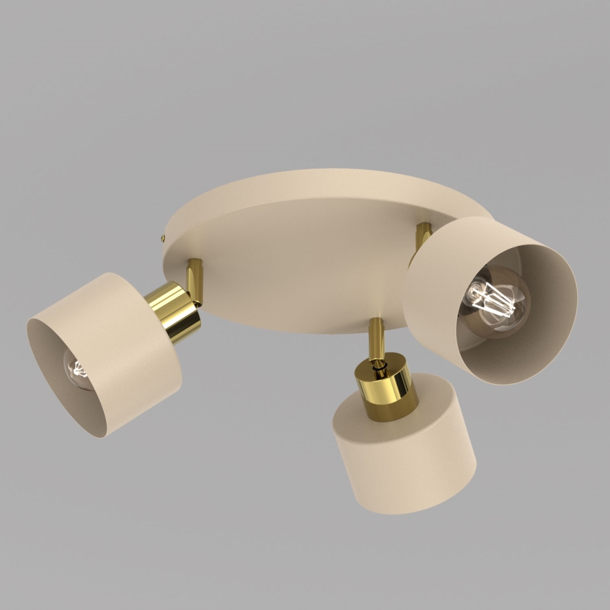 Spot orientable PARKLA 3xE27/15W/230V beige/doré