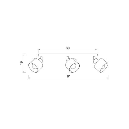 Spot orientable PARKLA 3xE27/15W/230V beige