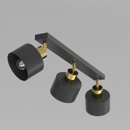 Spot orientable PARKLA 3xE27/15W/230V noir
