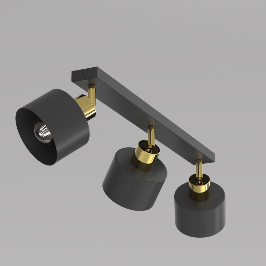 Spot orientable PARKLA 3xE27/15W/230V noir